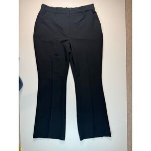 Abercrombie & Fitch Black Tailored Bootcut Pants Side Slit High Rise 33 Long 16L
